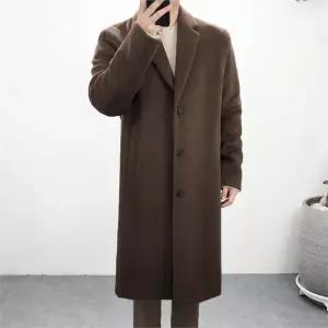 [하프클럽/] 남자 겨울 알파카 경량 안감 퀄팅 싱글 롱코트 2컬러