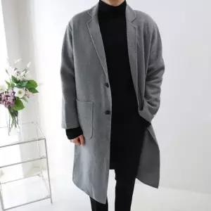 [하프클럽/] 남자 오버핏 핸드메이드 싱글 울 롱코트 (1color)