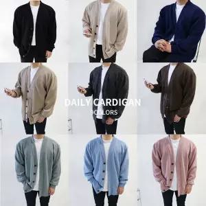 [하프클럽/] 남자 빅사이즈 오버핏 매직 데일리 무지 기본 가디건 남여공용