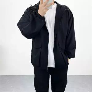 [하프클럽/] 남자 오버핏 포켓 바람막이 후드집업 점퍼 3컬러
