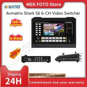Avmatrix Shark S6 6 채널 비디오 스위처 HDMI 호환 SDI 5 인치 USB 디스크 SD 카드 레코드 오디오 믹서 PT