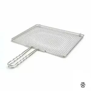 [하프클럽/]업소용 스텐 사각 겹석쇠 중 캠핑그릴 구이용석쇠 바