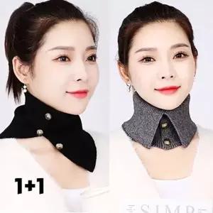 2개 페이크 단추넥워머 2way 버튼업 겨울 방한 공갈 목폴라 목토시 머플러 겨울넥워머
