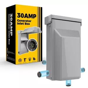 HUBRV 30암페어 발전기 흡입구 상자 4개의 프롱 코드 NEMA L14-30P 125/250V 7500W ETL 목록 주택용