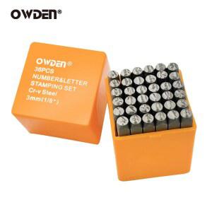 호환 OWDEN 36Pcs 3mm 강철 금속 스탬프 세트 숫자 및 문자 펀치 도구 핸드 쥬얼리 스탬핑 도구 편지 펀처 세트