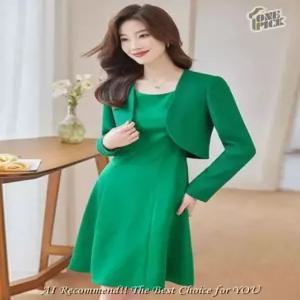 치마 흰색 투피스 코트 봄가을 여성정장원피스 OP3