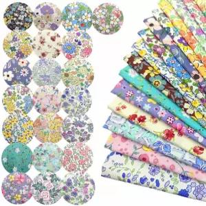 iMZON 22Pcs 0인치 패브릭 사각형 반복되지 않는 프리컷 코튼 웨이비 엣지 퀼팅 용품 DIY 바느질 색상 분석