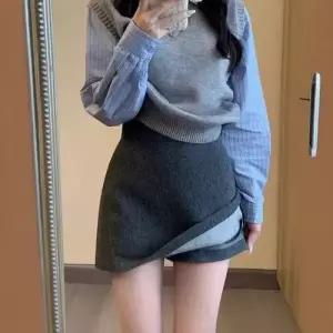 치마 스커트 모직 여자 여름 정장 블라우스 슬림핏 힙 A라인 MF2