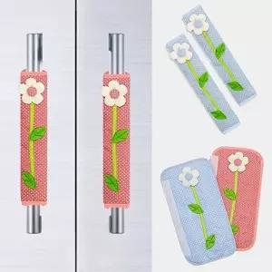 고품질 냉장고 손잡이커버 2p 플라워 자동차 벨트 커버 덮개 손잡이커버 손잡이덮개 오염방지 WFNUHHU