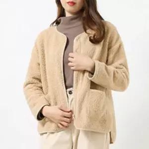 친절한탄씨 여성용 루즈핏 양털 후리스 점퍼 라운드넥 캐주얼 플리스 아우터 기모 자켓 3컬러