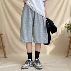 여성 옆주름 와이드 버뮤다 트레이닝 반바지 5부