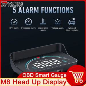 호환 M8 OBD HUD 자동차 헤드업 디스플레이 속도계, 과속 전압 경고, 전자 자동차 액세서리 타코미터, 5 알람