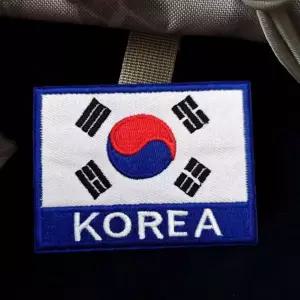 태극기 자수 패치 벨크로 찍찍이 탈부착 의류 가방 유니폼 장식 와펜