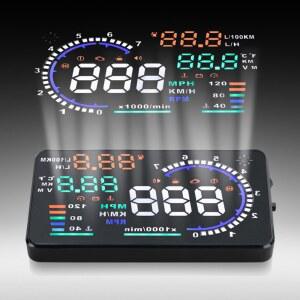 호환 A8 5 5'' OBD II 자동차 HUD 디스플레이 자동차 앞유리 반사 스크린 속도 표시