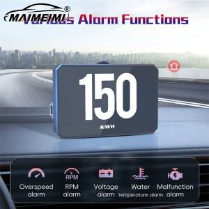 호환 차량 OBD HUD P16 GPS 헤드업 디스플레이 자동차 디지털 알람 과속 경고 오일 온도 게이지 LCD 백라이트 스마트 온보드 컴퓨터