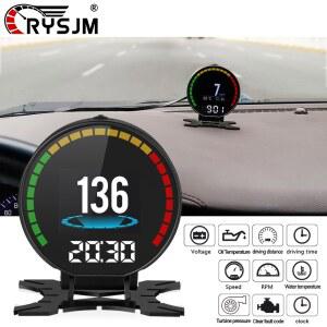 호환 P15 OBD 헤드업 디스플레이 스마트 디지털 계기판 다중 소비량 OBD2 HUD 수온 전압 속도계