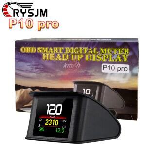 호환 P10 PRO obd hud 자동차 obd2 업 디스플레이 디지털 속도계 온보드 컴퓨터 과속 경보 엔진 전자 액세서리