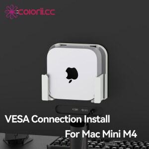 호환 Mac Mini M4 데스크탑 컴퓨터 용 플라스틱 마운트 홀더 Mac Mini M4 Pro PC Accessorie 용 모니터 뒤의 다기능 브래킷