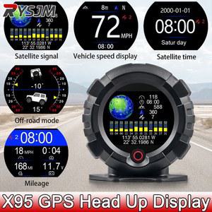 호환 GPS HUD 차량 속도 디스플레이 경사계, X95 헤드업 디스플레이, 범용 쉬운 설치 속도계 경사 계량기, MPH/KMH