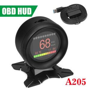 호환 A205 자동차 온보드 컴퓨터 자동차 스마트 Obd2 업 디스플레이 디지털 속도 소비 온도 게이지 다기능 미터