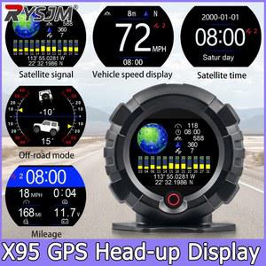 호환 X95 GPS HUD 차량 속도 표시 경사계 범용 간편 설치 속도계 경사 측정기 MPH/KMH용 헤드업 디스플레이