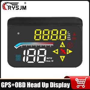 호환 OBD GPS 자동차 M17 HUD 디지털 헤드업 디스플레이 속도 수온 배터리 전압 소비량 과속 경보 스마트 OBD HUD