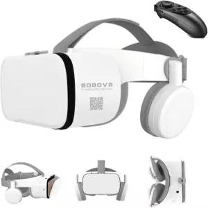 전화용 VR 셋 및 블루투스 폰이 장착된 가상 현실 안경 3D 게임 영화 화이트 리모컨