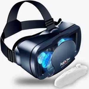 컨트롤러 조절 가능한 3D VR 안경 가상 현실 셋 HD 프로 지원 휴대폰/안이드용 57인치(블랙)