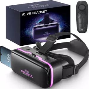20 안이드 리모컨용 FEBZ 3D VR 셋 및 휴대폰용 비디오 앱 링크 초보자용 가상 현실 고글 세트