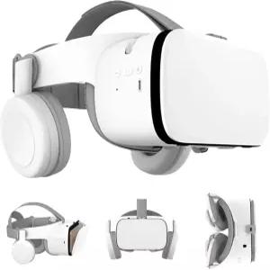 전화용 VR 셋 및 블루투스 폰이 장착된 가상 현실 안경 3D 게임 영화 화이트 전용