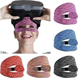 아브나옥 5팩 VR 마스크 오큘러스 퀘스트 2용 조절 가능한 통기성 스웨트 밴드 HTC 바이브 PS 기어 운동용