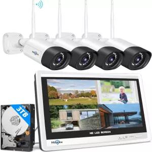 2인치 LCD 모니터 3TB HDD 0CH 8MP NVR 양방향 오디오 컬러 비전 모션 감지 24시간 연중무휴 녹화 확장형