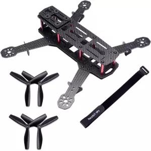 토스키 250mm FPV 레이싱 드론 프레임 5인치 탄소 섬유 쿼드콥터 키트 암 리포 배터리 스트랩