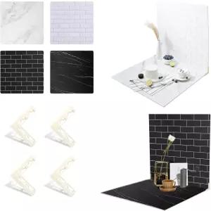 양면 2 PCS 사진 배경 보드 서브웨이 타일 플랫 레이 음식 내구성이 뛰어난 방수 제품 24x24 인치 베이양