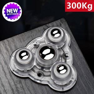 호환 4Pcs 자기 접착 유형 음소거 공 범용 휠 300Kg 4 구슬 가구 캐스터 바퀴 스테인레스 스틸 휠 360 회전