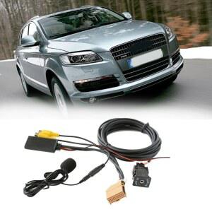 호환 12V MMI 2G 자동차 블루투스 AUX 케이블 어댑터 음악 오디오 마이크 Q7 A6 A8 2006-2008 J523 AV1 AV2 모드 전용