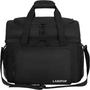 패딩 홀더가 있는 LARIPOP 2 볼 볼링백 더블 캐리어 남자 리그 및 토너먼트용 신발 수납 공간
