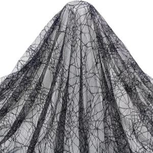 PH PandaHall 70x62 인치 거미줄 레이스 원단 블랙 웹 자수 재봉 테이블보 DIY 드레스 파티 오버레이 웨딩