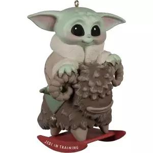 Hallmark Keepsake 플라스틱 크리스마스 장식 스타워즈 그로구 트레이닝 만달로리안 제다이