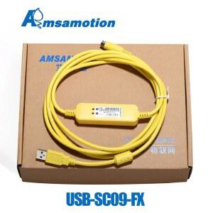호환 FX-USB-AW FX2N/FX1N/FX0N/FX0S/FX1S/FX3U와 호환되는 Mitsubishi PLC 용 AMSAMOTION USB-SC09-FX 프로그래밍 케이블