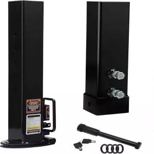 FlexHitch 30K LBS 헤비 듀티 구스넥 트레일러 커플러 높이 조절 가능 4인치 사각 튜브 추가 안전 핀 잠금