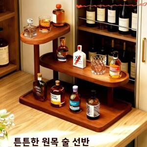 홈데스크탑 소형 와인랙 다층 수납 진열대 레드 위스키 쇼케이스 빈티지 원목 컵 홀더