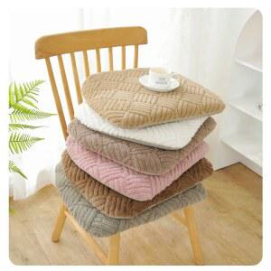 호환 1 Pcs 40x43cm 타원형 플러시 다이닝 의자 좌석 홈 두꺼운 따뜻한 미끄럼 방지 쿠션 자동차 소파 이동식 및 빨 쿠션