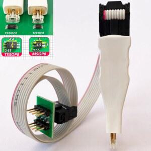 호환 Tssop8 msop8 칩 다운로드 용 1pcs 굽기 쓰기 프로브 스프링 바늘 플래시 eeprom 칩 버너 케이블