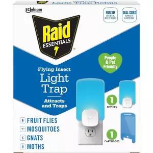 Raid Essentials 플라잉 곤충 라이트 트랩 스타터 키트 플러그인 장치 1개 플러스 카트리지 조명 어트랙션