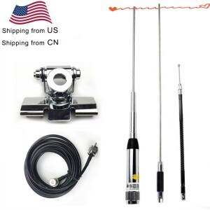HUAHONG HH-9000 모바일 안테나 쿼드 (RB-400 클립 마운트 포함) TYT 차량용 무전기용 5미터 케이블