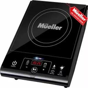 Mueller RapidTherm 휴대용 인덕션 쿡탑 핫 플레이트 조리대 버너 1800W 8가지 온도 레벨 타이머 자동 차단