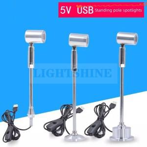 USB 소형 스포트 라이트 1W5V 디스플레이 캐비닛 폴 쥬얼리 카운터 램프 LED 어항 핸드 모델 MinJewelry