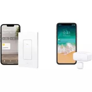 Eve 전등 스위치 벽 스마트 홈 무선 접촉 센서 앱 알림 단일 교대 및 교차 호환 일정 문 창 Apple HomeKit