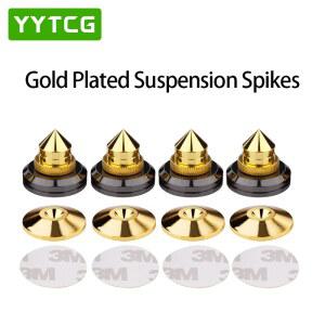 호환 YYTCG 4 세트 스피커 스탠드 피트 발 패드 순수 구리 골드 라우드 스피커 박스 스파이크 콘 바닥 발 손톱 M28 26